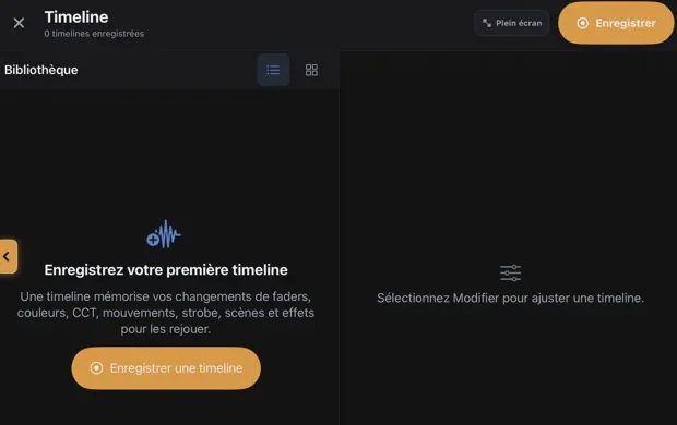 Timeline page with Record buttons